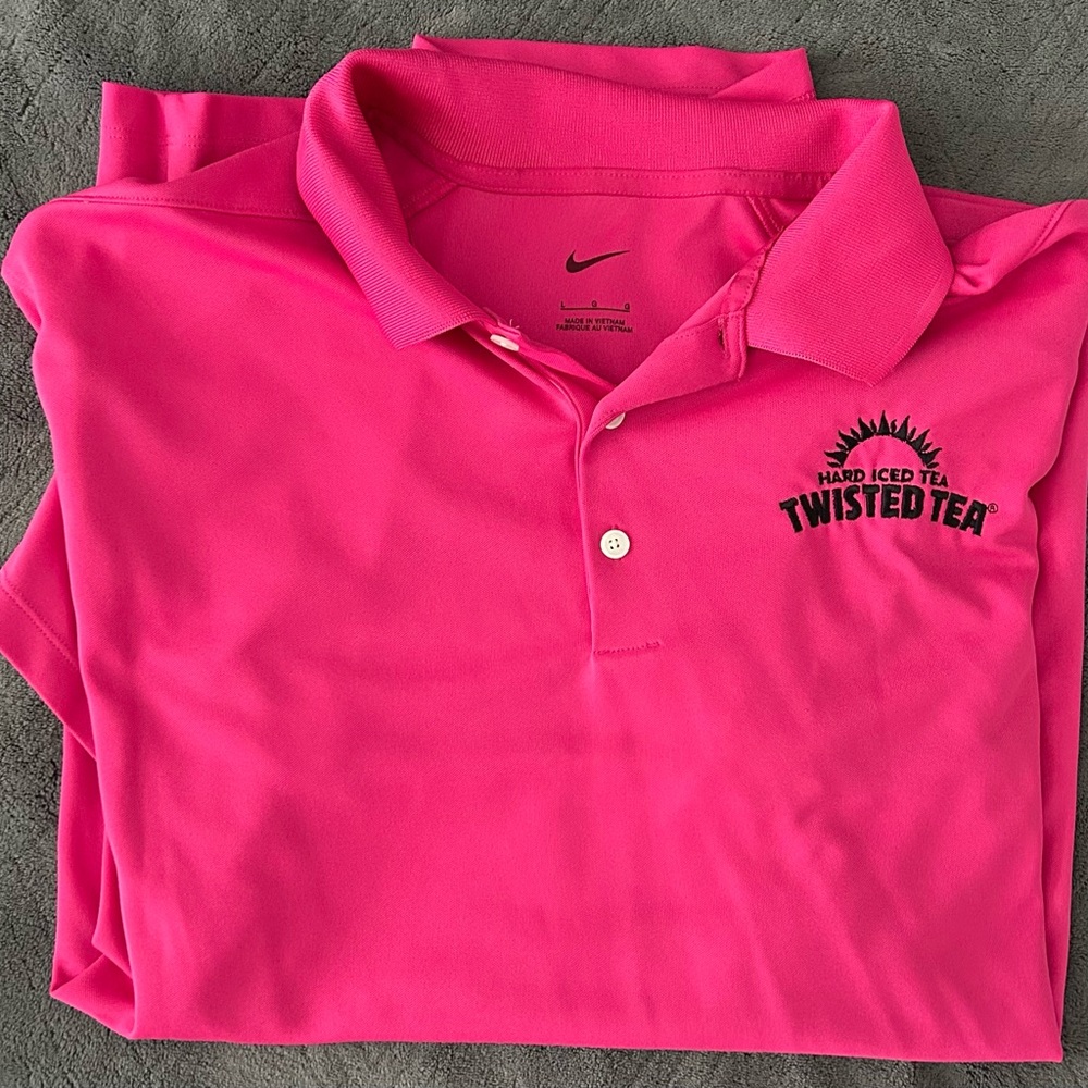 Nike Bright Pink Polo with Twisted Tea Logo